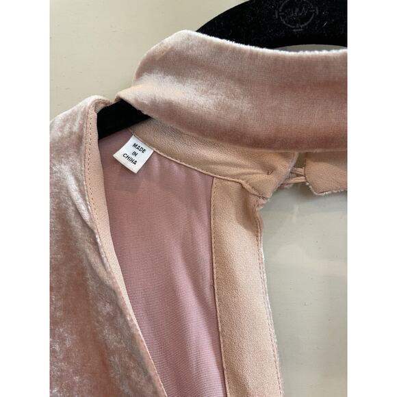 A.L.C Chocker Plunging V Neck Pink Velvet Elbow Sleeve Top Size‎ 8 Silk Blend - Picture 9 of 15